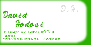 david hodosi business card